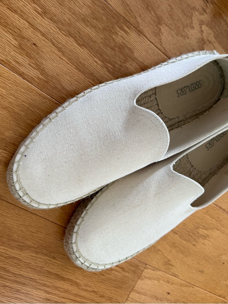 Italian Men's Cream Canvas Slip-On Espadrilles
